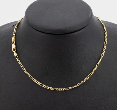 14 kt Gold Collier, GG 585/000, L. ca. 55 cm, Karabinerschließe, ca. 9.9 g