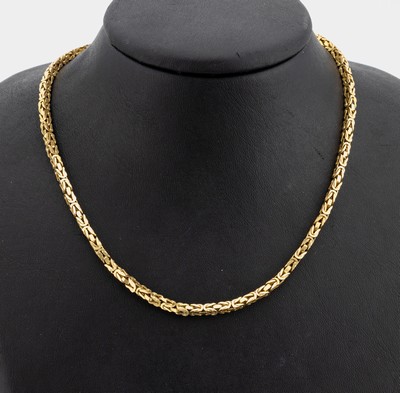 14 kt Gold Königskette, GG 585/000, L. ca. 90 cm, Karabinerschließe, ca. 52.1 g