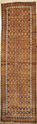 Kurdischer"Dorfteppich", Persien, um 1900, Wolle auf Wolle, ca. 367 x 113 cm, minimale Mottenfraß, EHZ: 2