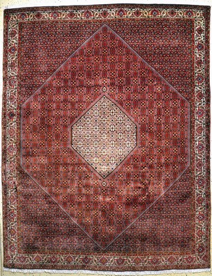 Bidjar Kork alt, Persien, Mitte 20.Jhd, Korkwolle auf Baumwolle, ca. 330 x 257 cm, EHZ: 2