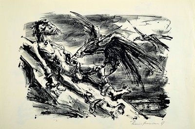 Hans Fronius, 1903 Sarajevo-1988 Mödling, 2 Lithographien, Prometheus und König Lear, beide handsign. und bez. Probedruck bzw. Künstlerexempl., ...