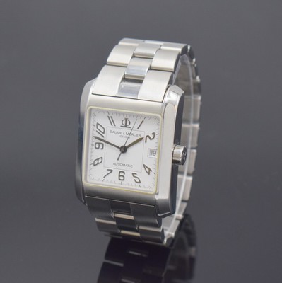 BAUME & MERCIER Armbanduhr Hampton Square Referenz 65535, Automatik, Schweiz um 2010, Edelstahlgeh. inkl. Gliederband m. dopp. Faltschl., Boden ...