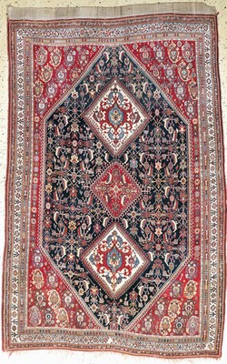 Ghaschgai Kaschkuli fein, Persien, um 1900,Wolle auf Wolle, ca. 250 x 162 cm, EHZ: 2-3