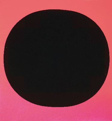 Rupprecht Geiger, 1908-2009 München, "rundesschwarz/schwarz auf leuchtrot kalt bis rot -orange", 1968, Serigraphie auf dickem Karton ...
