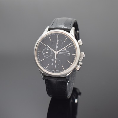 MAURICE LACROIX Herrenchronograph in Stahl Referenz LC6058, Schweiz um 2014, Automatik, Boden aufgedr., Lederband m. orig. Faltschl., Saphirglas, ...