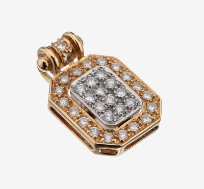 14 kt Gold Brillant-Anhänger, GG/WG 585/000, Brillanten zus. ca. 0.33 ct Weiß/si, ca. 2.4 g, Expertisenkopie über 1230.- EUR anbei