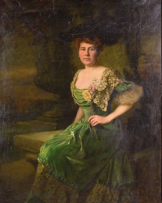 Otto Heinrich Propheter, 1875 Mannheim-1927 Karlsruhe, Porträt der letzten Großherzogin von Baden Hilda von Nassau (1864-1952), repräsentative ...