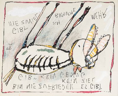 Peter Padubrin-Thomys, 1968 Halle/Saale, 2 Zeichnungen, Mischtechnik, je ca. 20x30