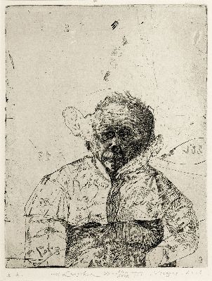 Steve Viezens, geb. 1981 Chemnitz, 2 Radierungen, "Riese", 2007, Ed. 4/30, ca. 19x25 cm; "Lauscher", 2003, Ed. e.a., ca. 22x17 ...
