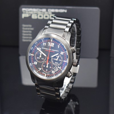 PORSCHE DESIGN Dashboard Armbandchronograph Referenz 6612, Automatik, geschwärztes Titangeh. inkl. Gliederband m. dopp. Faltschl., beids. vergl., ...