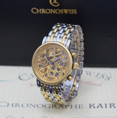 CHRONOSWISS KAIROS auf 600 Stück limitierte Herrenarmbanduhr mit Schaltradchronograph Referenz CH 2322, Schweiz um 1992, Handaufzug, Edelstahl/Gold ...