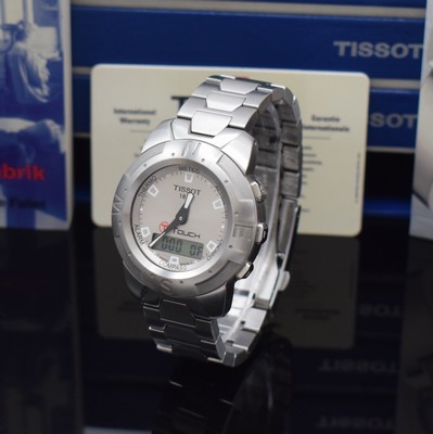 TISSOT Multifunktionsuhr T TOUCH, Schweiz um 2000, Edelstahlgeh. inkl. Gliederband m. Faltschl., Multifunktionsanzeige über Druck auf Glas ...