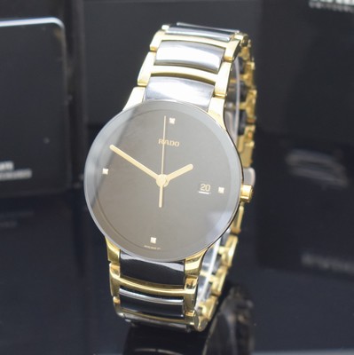 RADO Centrix Herrenarmbanduhr Referenz 115.0929.3, Schweiz lt. Pap. verk. 02/2014, quarz, Geh. u. Band in Keramik, dopp. Faltschl., Boden aufgedr., ...