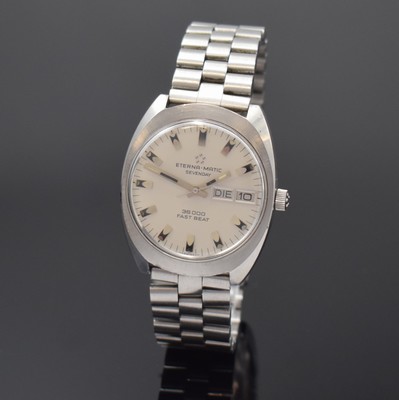 ETERNA-MATIC Sevenday 36000 Fast Beat Herrenarmbanduhr Referenz 151T, Schweiz um 1970, Automatik, Boden verschr., Tissot- Stahlband m. Faltschl., ...