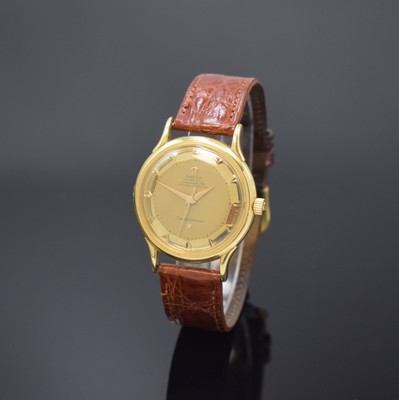 OMEGA Constellation seltene Herrenarmbanduhr Chronometer in GG 750/000 Referenz 2700 SC, Schweiz um 1952, Hammerautomatik, Boden m. Darst. Sternwarte ...