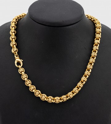 18 kt Gold Kette, GG 750/000, hochwertige Verarbeitung, L. ca. 46 cm, gr. Federringschließe, ca. 85.2 g