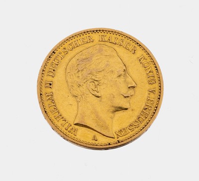 Goldmünze 20 Mark 1890, Wilhelm II., deutscher Kaiser, König von Preussen
