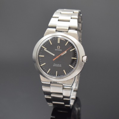OMEGA Geneve Dynamic Herrenarmbanduhr in Stahl, Schweiz um 1970, Handaufzug, Monocoque-Geh. inkl. integr. original Gliederband m. Faltschl., ...