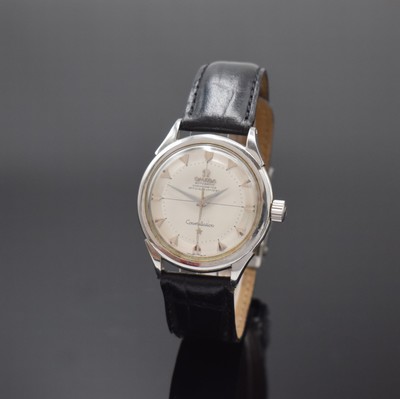 OMEGA Constellation Herrenarmbanduhr Chronometer in Stahl Referenz 2852-5SC, Schweiz um 1956, Automatik, Boden aufgedr., silb. Duoton-Zifferbl. m. ...