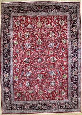 Kerman Lawar fein, Persien, Ende 20.Jhd, Wolle auf Baumwolle, ca. 414 x 297 cm, EHZ:(nahezu Neuwertig).