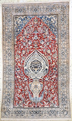 Nain fein(9 La), Persien, Mitte 20.Jhd, Korkwolle mit Seide, ca. 250 x 155 cm, ca. 500.000 Kn/qm, EHZ: 2