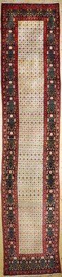 Antiker Malayer, Persien, um 1900, Wolle auf Baumwolle, ca. 440 x 91 cm, EHZ: 2