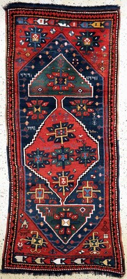 Antiker Kazak, Kaukasus, datiert 1334(1914), Wolle auf Wolle, ca. 245 x 116 cm,EHZ: 2