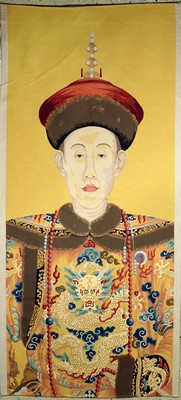Kaiserliches"Portrait", Maschinell-gewebt, Ende 20.Jhd, Leinen, ca. 300 x 140 cm, EHZ: 1-2