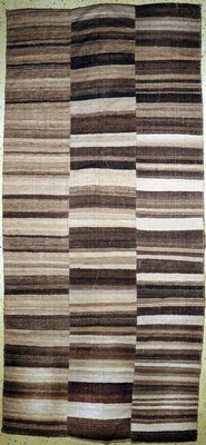 Mazandaran Kelim(3 Bahnig), Persien, Mitte 20.Jhd, Wolle auf Wolle, ca. 410 x 186 cm, EHZ: 2