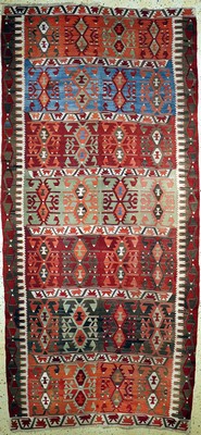 Anatol Kelim antik, Türkei, um 1900, Wolle auf Wolle, ca. 360 x 165 cm, EHZ: 2