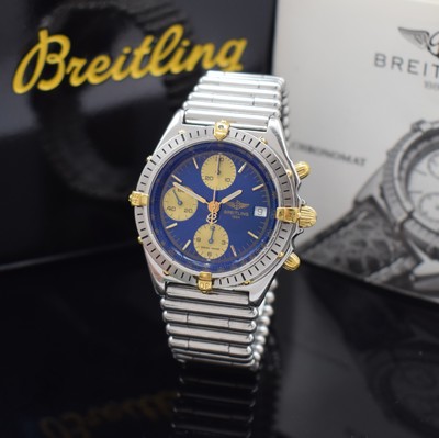 BREITLING Armbandchronograph Modellserie Chronomat Referenz B13048, Schweiz um 1995, Automatik, Edelstahlgeh. inkl. orig. Roleauxband m. dopp. ...