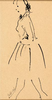 Karl Hubbuch, 1891 - 1979 Karlsruhe, drei Tuschezeichnungen, Frauenansichten, alle drei handsigniert, getöntes Papier, ca. 28 x 16 cm, unter Glas, ...