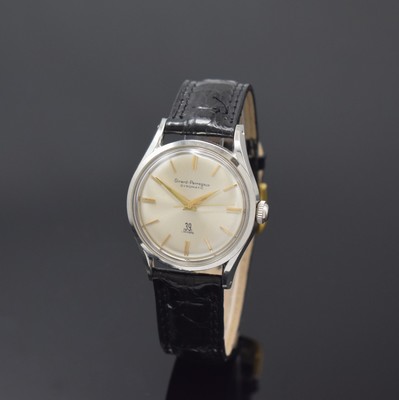 GIRARD PERREGAUX Gyromtic Armbanduhr in Stahl, Schweiz um 1960, Automatik, 2-tlg. Geh., Boden verschr., silb. Zifferbl., gold. Indizes u. Zeiger, ...