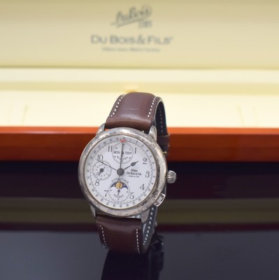 DUBOIS Armbandchronograph in 925er Silber, Automatik, Schweiz 1990er Jahre, Geh. angel., Scharnierboden, Glasrand und Cuv. aufgedr., emailfarb. ...