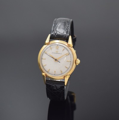 ETERNA-MATIC Armbanduhr in GG 585/000, Automatik, Schweiz um 1955, verschr. Boden mit graviertem Monogram JJM, Zifferblatt m. aufgel. Indizes rest., ...