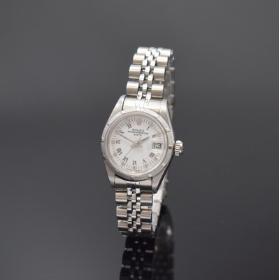 ROLEX Date Damenarmbanduhr in Stahl Referenz 69190, Automatik, Schweiz um 1990, L-Serie, Boden und Krone verschr., Jubileeband m. Faltschl., ...