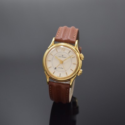 REVUE THOMMEN Armbandwecker Serie Cricket Referenz 7922001, Schweiz um 1993, Handaufzug, verg. Metallgeh. inkl. orig. Lederband m. orig. Dornschl., ...