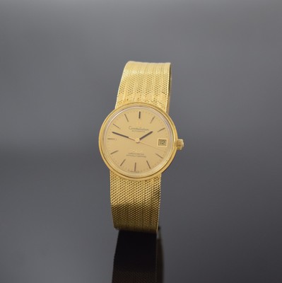 OMEGA Constellation Chronometer Herrenarmbanduhr in GG 750/000 Referenz 168.7239 / 166.7240, Schweiz um 1970, Automatik, verschr. Boden m. Darst. ...