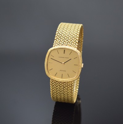AUDEMARS PIGUET feine Herrenarmbanduhr in GG 750/000, Automatik, Schweiz um 1975, 2-teil. Geh., Boden aufgedr., Flechtband, verg. Zifferbl. m. ...