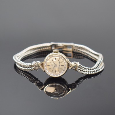 OMEGA Ladymatic Damenarmbanduhr in WG 585/000, Schweiz für d. US-Markt um 1964, WG 585/000 Band sekundär, Boden aufgedr., eine der kleinsten ...