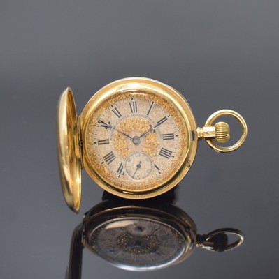 A. LANGE & SÖHNE Savonette-Werk im späteren GG 750/000 Gehäuse, Deutschland / Schweiz um 1880, schweres schweizer 3-Deckel Gold ...