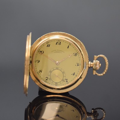 DEUTSCHE PRÄZISIONSUHR ORIGINAL GLASHÜTTE Herrensavonette in GG 585/000, Deutschland um 1925, 3-Deckel Goldgeh. m. tief grav. Rand, Bügel u. ...