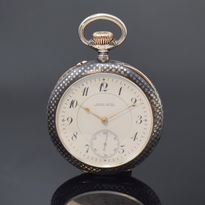 ADOLF REGEL / ASSMANN Glashütte offene Tula Silbertaschenuhr, Deutschland/Schweiz um 1910, Lucia-Geh. m. Schachbrett-Tula, größtenteils fehlend, ...
