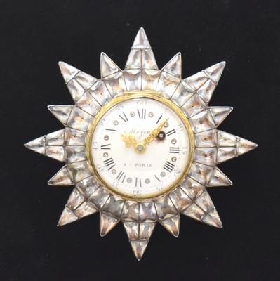 MEYER A PARIS prächtige Brosche in vergoldetem Silber mit eingebauter Spindeluhr, Frankreich/Böhmen um 1780, Sternförmige Brosche m. ...