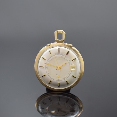 LeCoultre Memovox vergoldeter Taschenwecker, Schweiz/USA um 1965, Handaufzug, 2-tlg. 10k- Goldfilled-Geh., Boden aufgedr., orig. Kronen, silb. ...