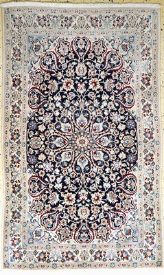 Nain fein(9 La), Persien, Mitte 20.Jhd, Korkwolle mit Seide, ca. 203 x 127 cm, EHZ: 1-2