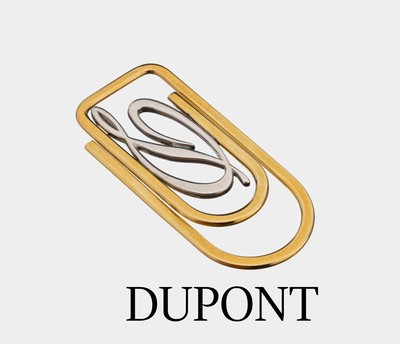 DUPONT Geldscheinklammer, Metall teilverg.,innen D, rs. sign., orig. Etui mit Umkarton