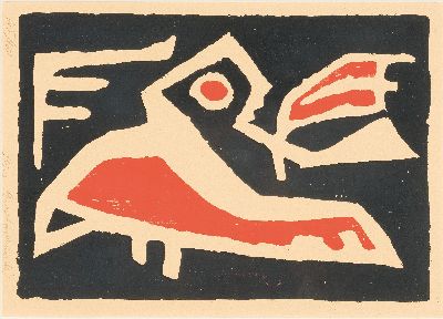 Jean-Boris Anastassievitch, 1926-2007, Farblithographie in schwarz und rot, signiert, num. 45/100, ca. 43x30cm, gebräunt, PP, u.Gl., R. ca. 73x59cm