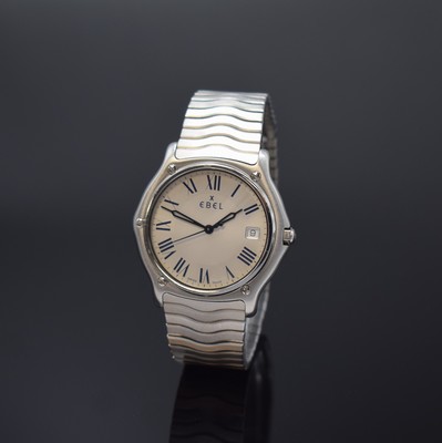 EBEL Herrenarmbanduhr Sport Classic XL Referenz 9187151, Schweiz um 2000, quarz, Edelstahlgeh. inkl. Wellengliederband m. Faltschl., Lünette gegen ...