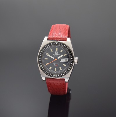 TISSOT Herrenarmbanduhr PR 516 Referenz 4662-1X, Schweiz um 1970, Automatik, Edelstahlgeh., Boden verschr., Lünette m. 60er Teilung nicht drehb., ...